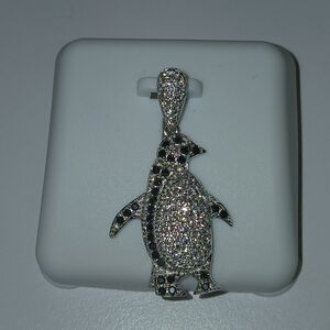 Moissanite 925 Silver Penguin Pendant 1.00 Ct Retails $300